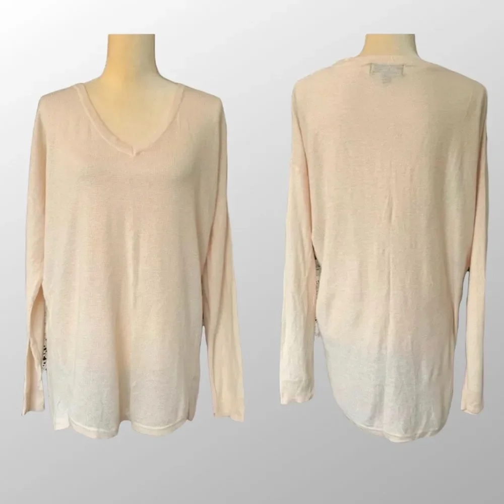 NWT Mossimo Knit Top Peach Sheer Stretch Light Size L Peach Color